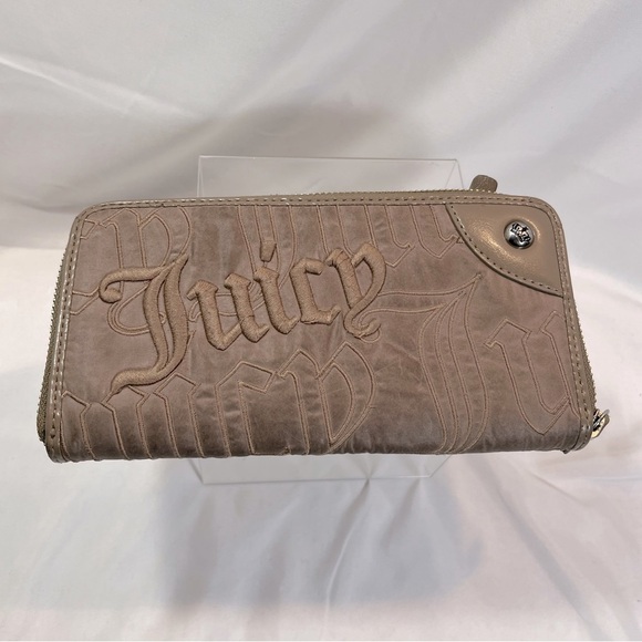 Juicy Couture Handbags - Juicy Couture Taupe Embroidered Wallet
